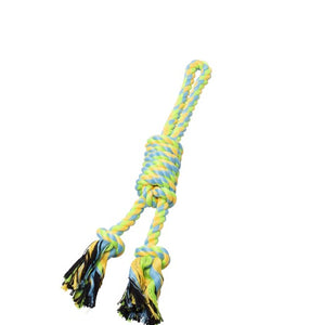 Bud'z Jouet de corde pour chien, double avec boucle et noeud coulant vert et jaune