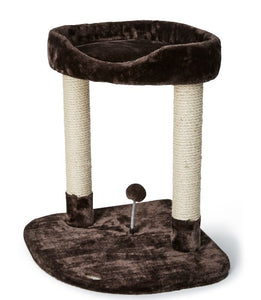 Bud'z Arbre à Chat classique - Avec perchoir et jouet sur ressort - Brun