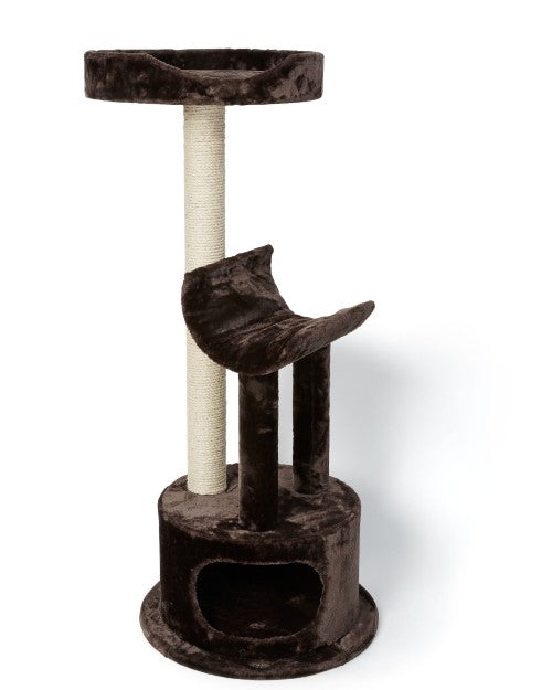 Bud'z Arbre à chat - Cachette & 2 perchoirs - Brun
