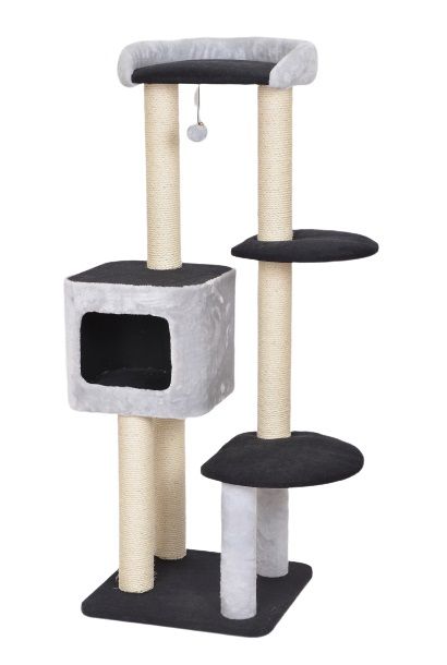 Bud'z Arbre à chat classique - Cavell 4 niveaux avec condo deluxe - Gris