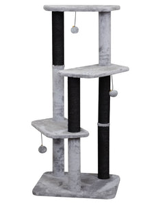 Bud'z Arbre à chat sisal - 3 niveaux avec balles suspendues - Noir