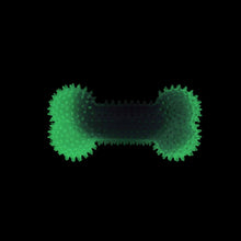 Load image into Gallery viewer, Bud'z Jouet en caoutchouc lumineux pour chien - Os à pointes - Mauve - 15.5 cm
