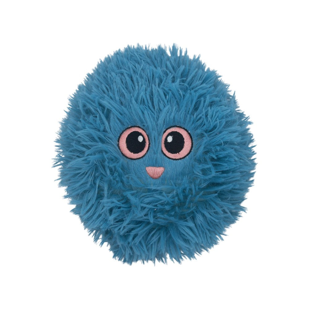 Bud'z Jouet en peluche pour chien - 3 tissus - Grosse balle joufflue - Bleu acier 18 cm