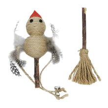Load image into Gallery viewer, Bud'z Jouet pour chat - Duo Matatabi - Oiseau &amp; balais en jute avec plumes
