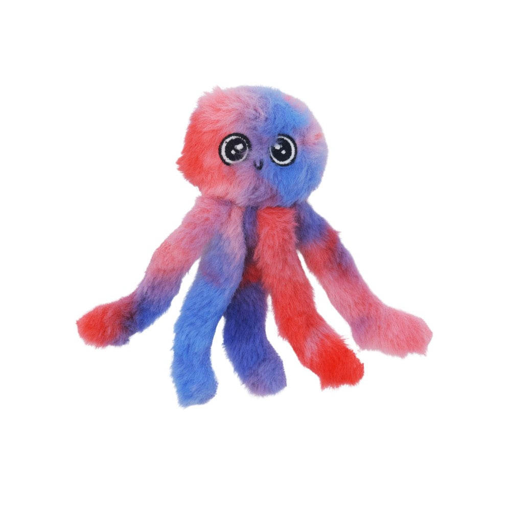 Bud'z Jouet pour chat avec herbe à chat - Pieuvre - Bleu et rouge 13.5 cm