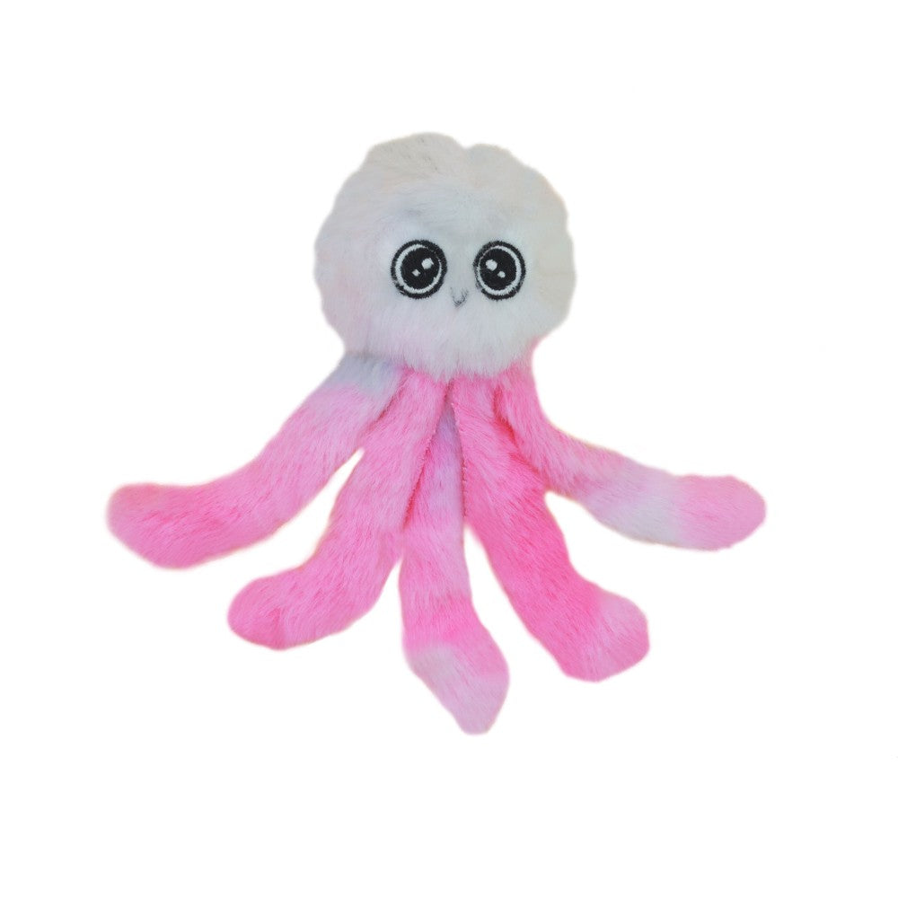 Bud'z Jouet pour chat avec herbe à chat - Pieuvre - Rose et blanc 13.5 cm