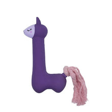 Load image into Gallery viewer, Bud&#39;z Jouet en latex avec &quot;Squeaker&quot; - Lama - Mauve à queue rose
