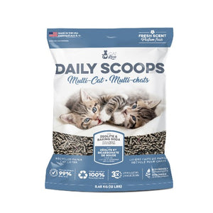 Litière de papier recyclé Daily Scoops Cat Love Multi-chats, parfumée