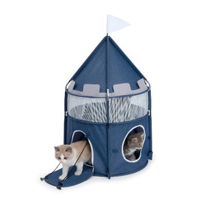 Château Vesper, bleu, Diam. 48 cm (19 po) x H. 83 cm (33 po)