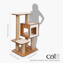 Load image into Gallery viewer, Meuble Catit Vesper Base Géante, noyer, 89 x 64 x 133 cm
