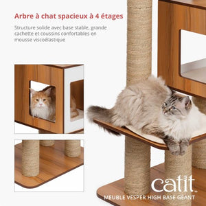 Meuble Catit Vesper Base Géante, noyer, 89 x 64 x 133 cm