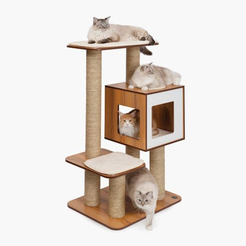 Meuble Catit Vesper Base Géante, noyer, 89 x 64 x 133 cm