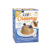 Load image into Gallery viewer, Mousses Catit Creamy Cups, Thon et poulet avec bleuets, 4 x 25g
