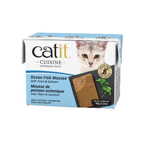 Nourriture humide Catit Cuisine, Mousse de poisson océanique avec thon et saumon, 90 g