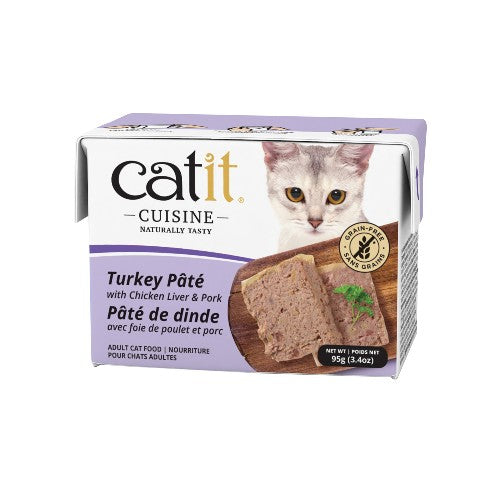 Nourriture humide Catit Cuisine, Pâté de dinde avec poulet et jambon, 95 g