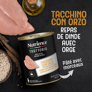 Conserve pour chien Nutrience Trattoria 400 gr - Pâté à la dinde avec orge