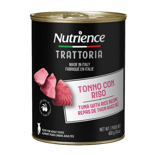 Conserve pour chien Nutrience Trattoria 400 gr - Pâté au thon avec riz