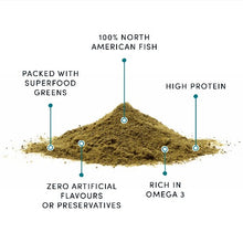 Load image into Gallery viewer, Crumps&#39; Naturals Gâteries pour chien - Flocons à saupoudrer - Poisson + Superaliment vert 110 gr
