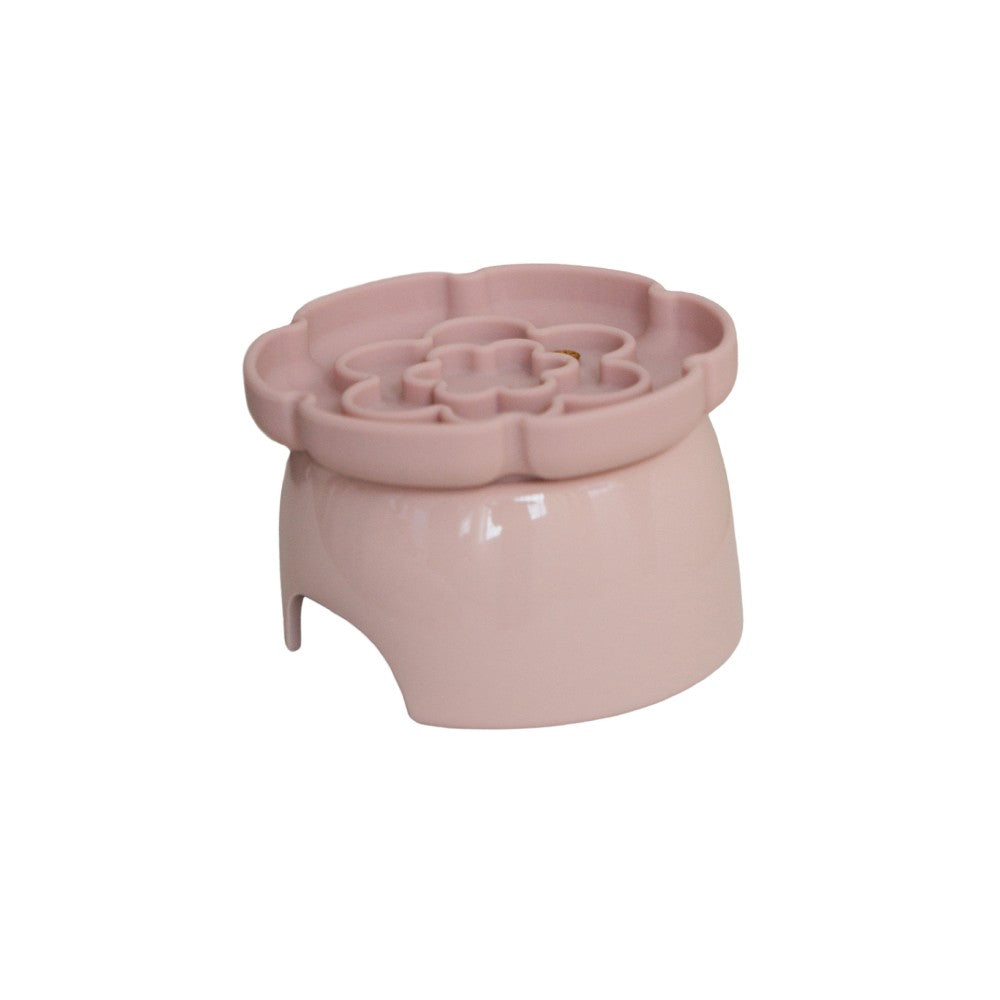 Dexypaws Bol surélevé en céramique pour chat 7.75 oz - Avec ralentisseur - Forme de fleur - Rose poudré