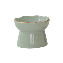 Load image into Gallery viewer, Dexypaws Bol surélevé en céramique pour chat 7.75 oz - Vert sauge
