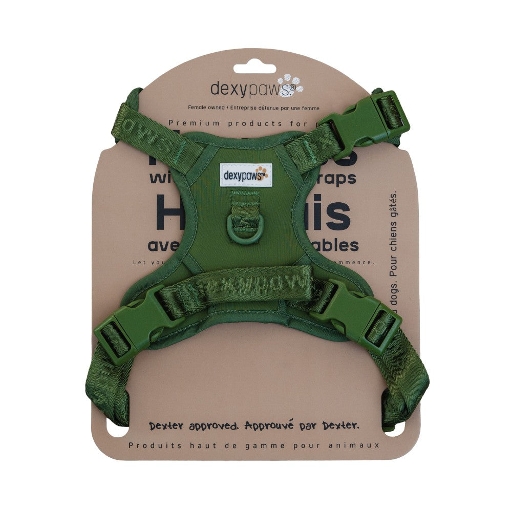 Dexypaws Harnais sans traction pour chien - Vert Camouflage