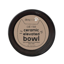 Load image into Gallery viewer, Dexypaws Bol surélevé en céramique pour chat 7 oz, Noir
