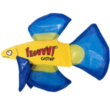 Load image into Gallery viewer, Ducky World Jouet d&#39;herbe à chat YEOWWW! - Poisson Betta - Bleu
