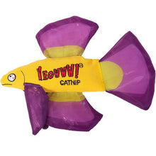 Load image into Gallery viewer, Ducky World Jouet d&#39;herbe à chat YEOWWW! - Poisson Betta - Mauve
