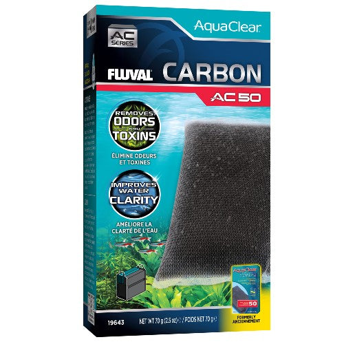 Fluval Charbon pour filtre à moteur AC50 AquaClear, 70 g