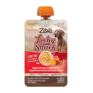 Gâterie à lécher Licky Snack Zoë - Patate douce et boeuf - Sachet de 85 gr (3 oz)