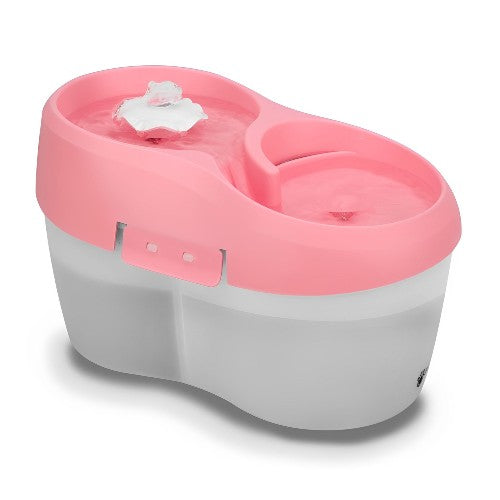 H2o Tornado Fontaine / Abreuvoir pour chat (2 litres) - Rose sur blanc