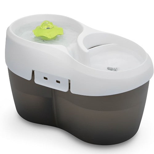 H2o Tornado Fontaine / Abreuvoir pour chat (2 litres) - Blanc sur noir