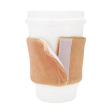 Load image into Gallery viewer, Hugsmart "Heure du Café" Jouet en caoutchouc &amp; tissu craquant pour chien - Café Starpaws
