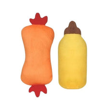 Load image into Gallery viewer, Hugsmart "Meow Buddies" Jouet en peluche avec herbe à chat - Duo Hot-dog et moutarde
