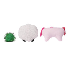 Load image into Gallery viewer, Hugsmart "Meow Buddies" Jouet en peluche avec herbe à chat - Trio Balle, mouton &amp; cochon
