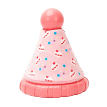 Load image into Gallery viewer, Hugsmart "Yappy Birthday" Jouet en caoutchouc &amp; tissu craquant pour chien - Chapeau - Rose
