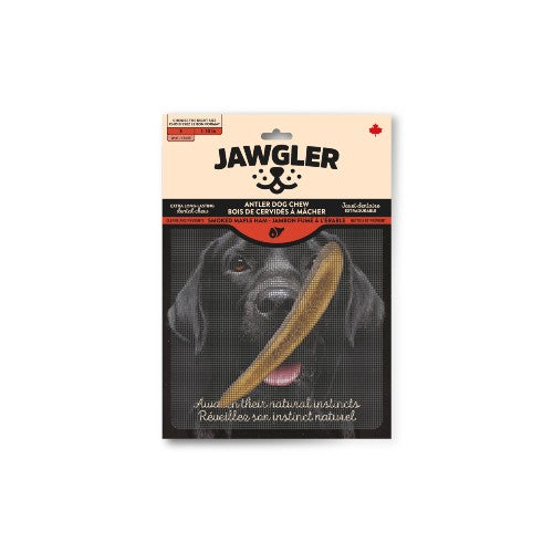Jawgler Bois de cervidés à mâcher - Coupé - Jambon fumé à l'érable
