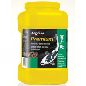 Bâtonnets flottants Premium Laguna à la spiruline et au germe de blé pour koïs et poissons rouges