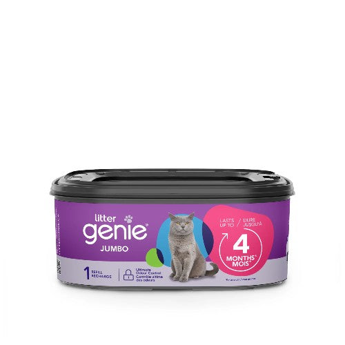 Litter Genie Recharge Jumbo pour poubelle Litter Genie, Dure jusqu'à 4 mois