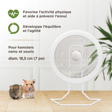 Load image into Gallery viewer, Living World Roue d’exercice SPRINT 1 - Blanche avec support en métal
