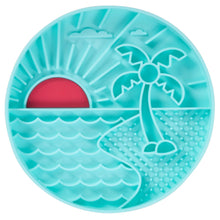 Load image into Gallery viewer, Messy Mutts Bol d&#39;alimentation en silicone - Turquoise à motif de plage
