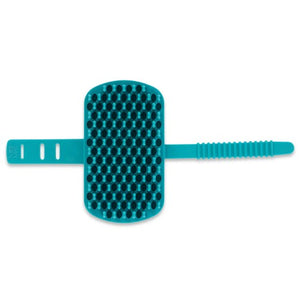 Messy Mutts Brosse de toilettage à double face en silicone, Bleue