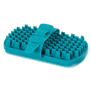 Messy Mutts Brosse de toilettage à double face en silicone, Bleue