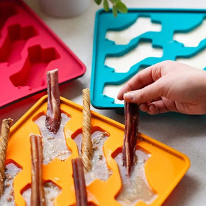 Messy Mutts Moule à sucettes glacées en silicone avec cadre (6 friandises), Melon