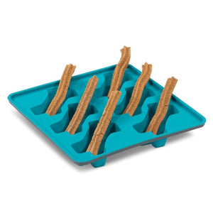 Messy Mutts Moule à sucettes glacées en silicone avec cadre (6 friandises), Bleu