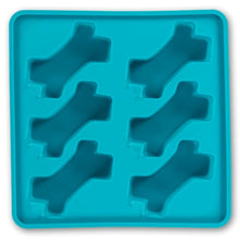 Load image into Gallery viewer, Messy Mutts Moule à sucettes glacées en silicone avec cadre (6 friandises), Bleu
