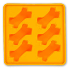 Load image into Gallery viewer, Messy Mutts Moule à sucettes glacées en silicone avec cadre (6 friandises), Orange
