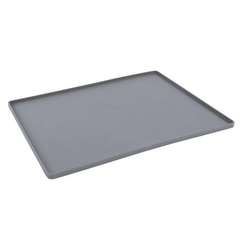 Messy Mutts Tapis en silicone avec rebords élevés, Gris