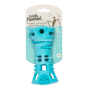 Messy Mutts "Totally Pooched, Chew N' Stuff" Jouet os en caoutchouc pour chien, Bleu