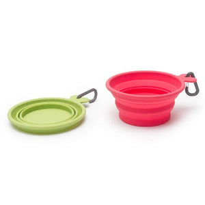 Messy Mutts Bol en silicone rétractable, Bleu
